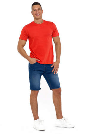 Bawełniany T-shirt Koszulka Męska BASIC Gładka MORAJ Kolor CZERWONY XL