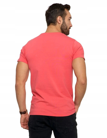 T-SHIRT MĘSKI KOSZULKA KRÓTKI RĘKAW BAWEŁNA PREMIUM MORAJ KORALOWY R.XXL