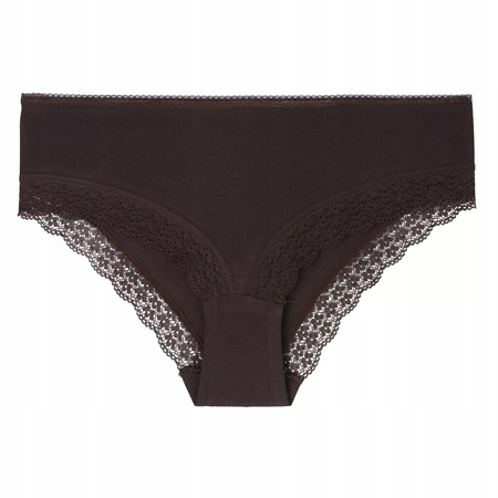 3x Figi Majtki Damskie Wykończone Koronką Bikini Bawełniane MORAJ XL