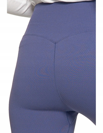 Legginsy Damskie Prążkowane Moraj Wysoki Stan Sportowe NIEBIESKIE 2XL/3XL